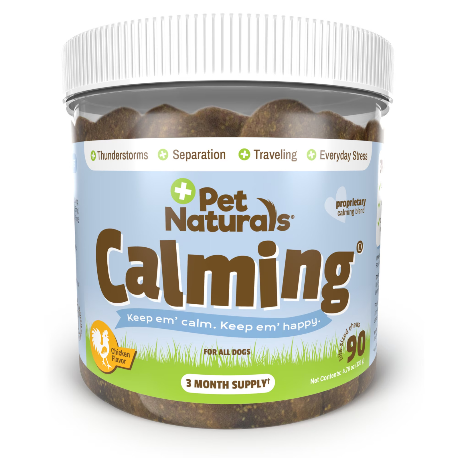 Pet Naturals Calming Chews for Dogs With Chicken Flavor 3 Month Supply 90 Count