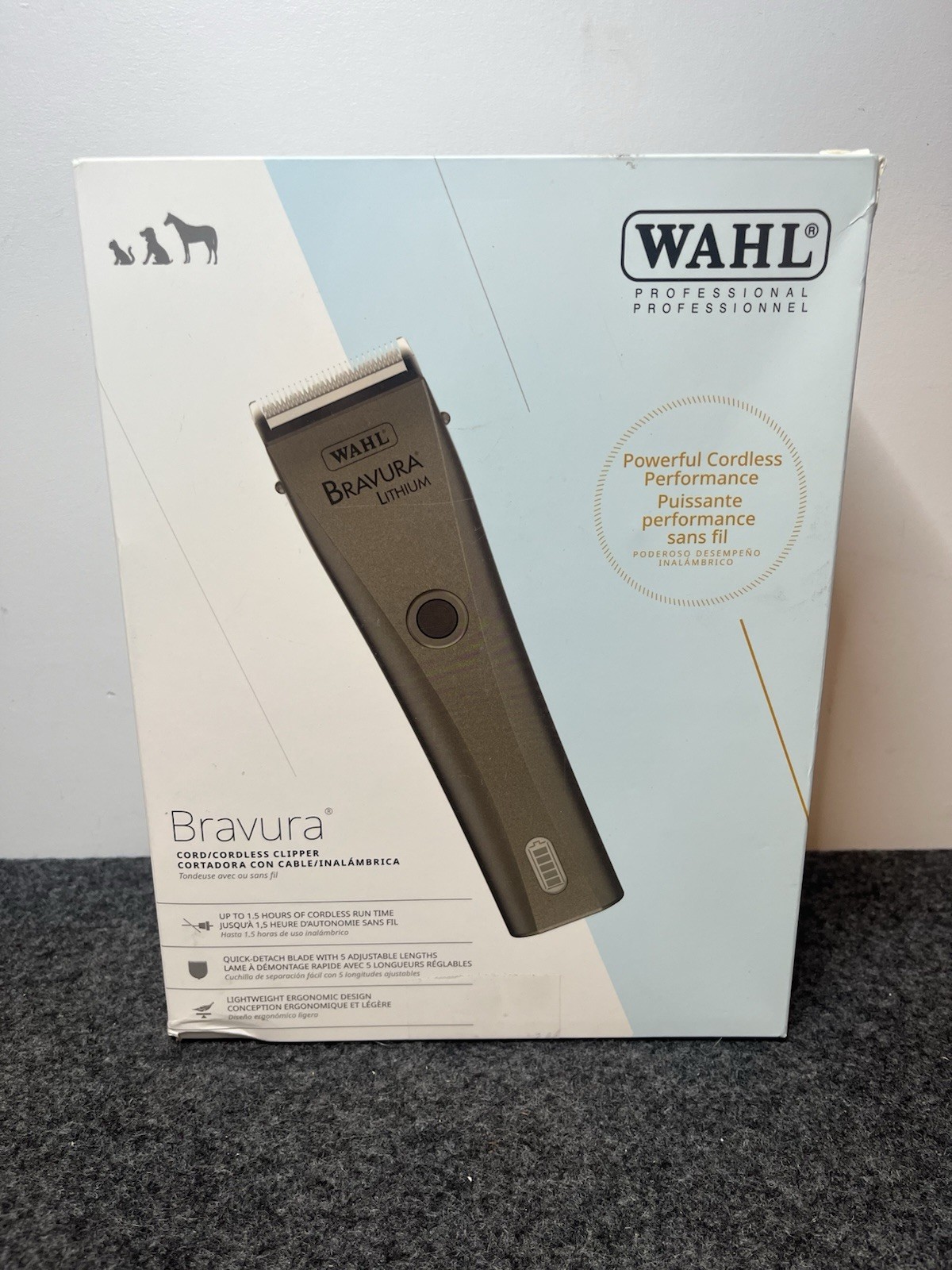 Wahl Bravura Lithium Cordless Pet Clipper Kit Tested Open Box