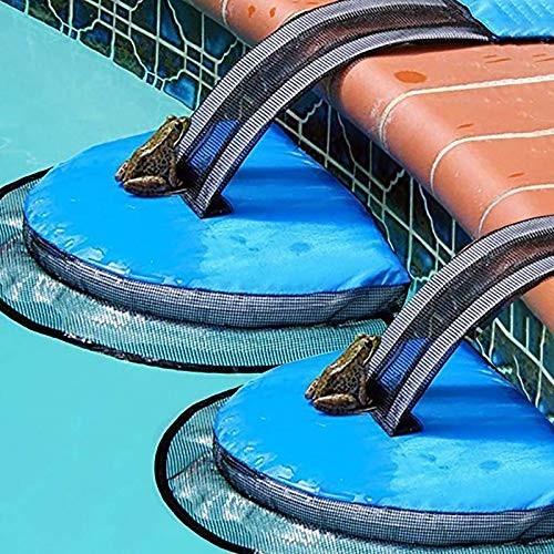 2Pk Animal Saving Escape Ramp for Pool, Floating Ramp Rescues, Frog Log Pad Blue