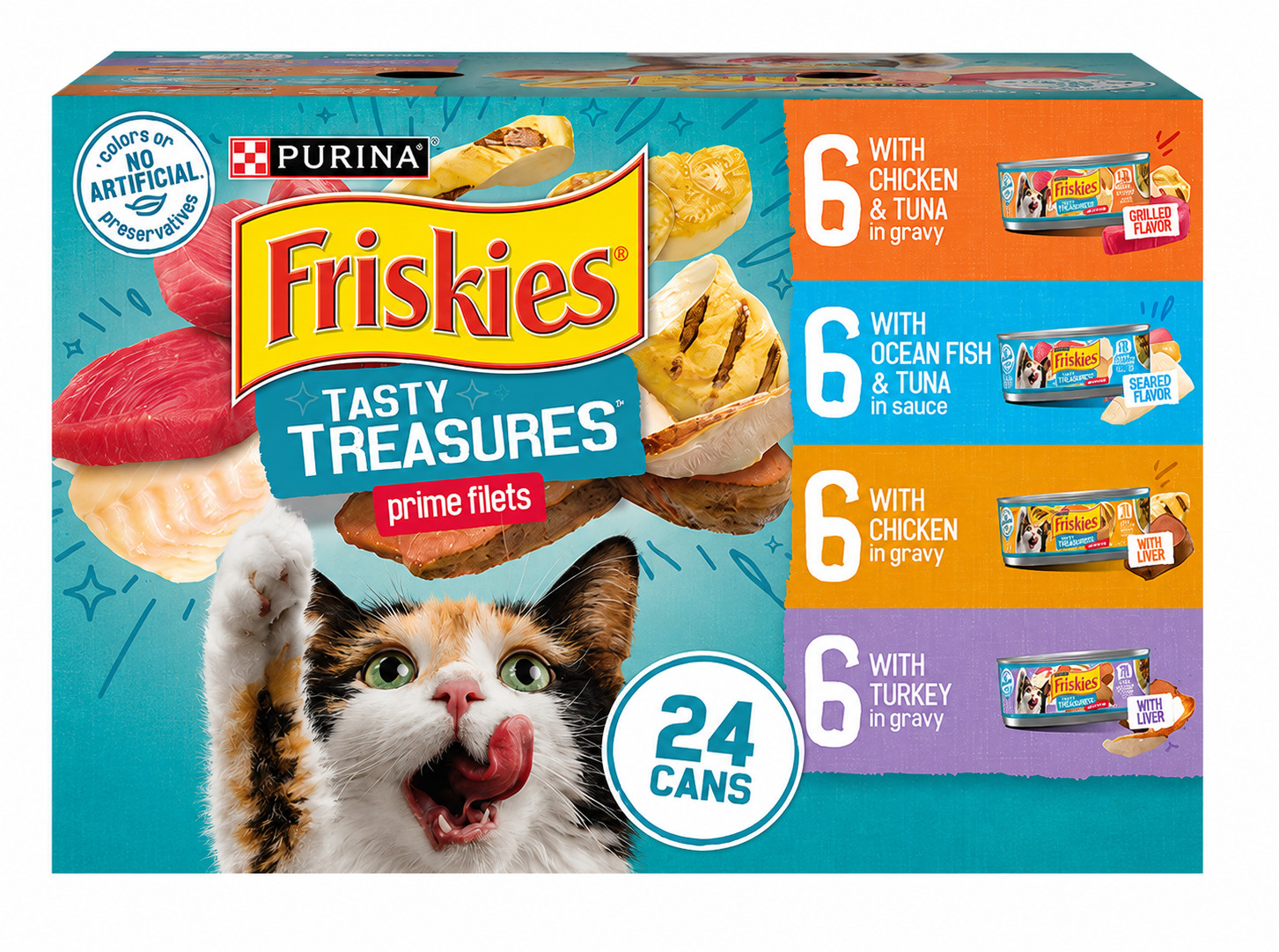Friskies® Tasty Treasures Adult Cat Wet Food – Variety Pack, 24 CT, 132 OZ