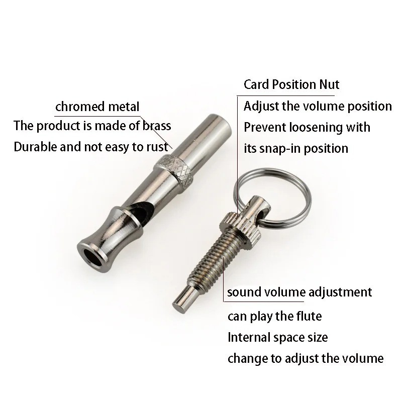 Stainless Steel Dog Whistle Adjustable Bark Control Training Puppy Genuine