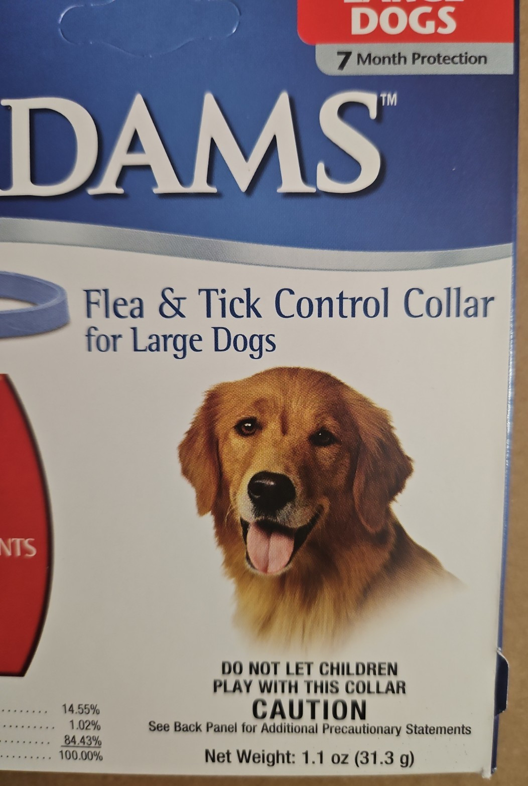 2 ADAMS Flea & Tick Control Collar 1-LARGE & 1-SMALL Dogs, 7 Mth Protection-NEW