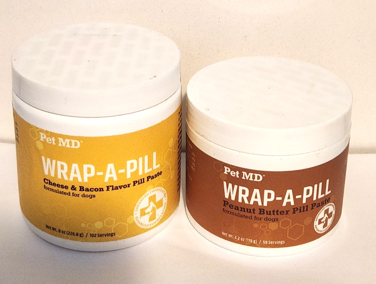 2 Pack Wrap a Pill Treats Dogs & Cats , Hides Any Size, Cheese & Bacon & Peanut