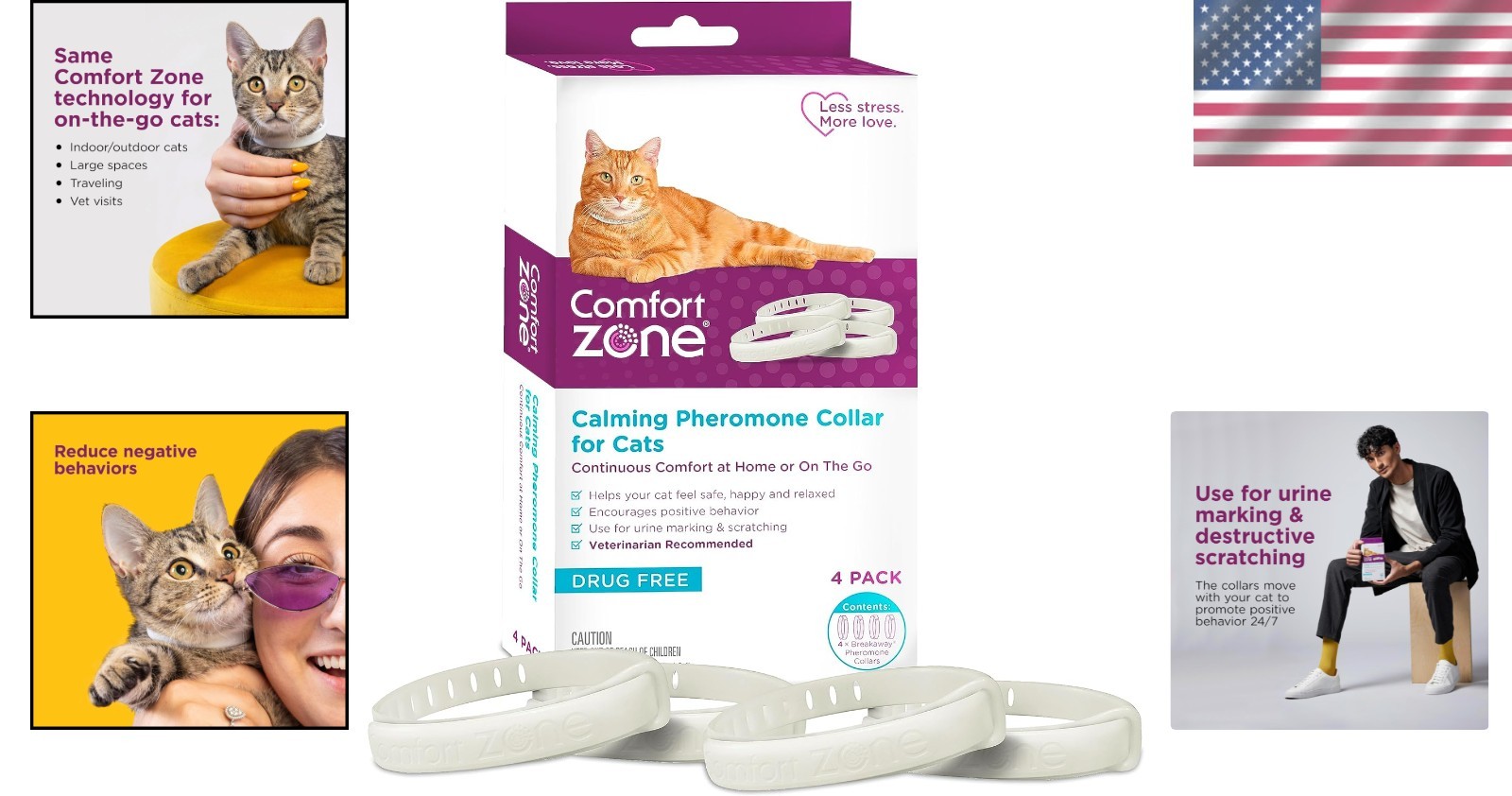 Cat Calming Collar 4-Pack: 120 Days of Calm