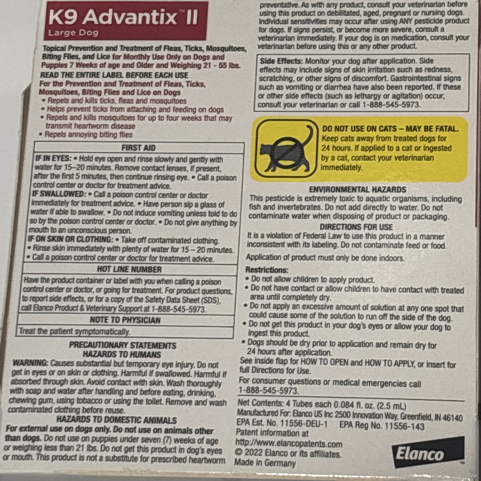 Bayer K9 Advantix II Spot-On Treatment for Dogs – 4 Pack