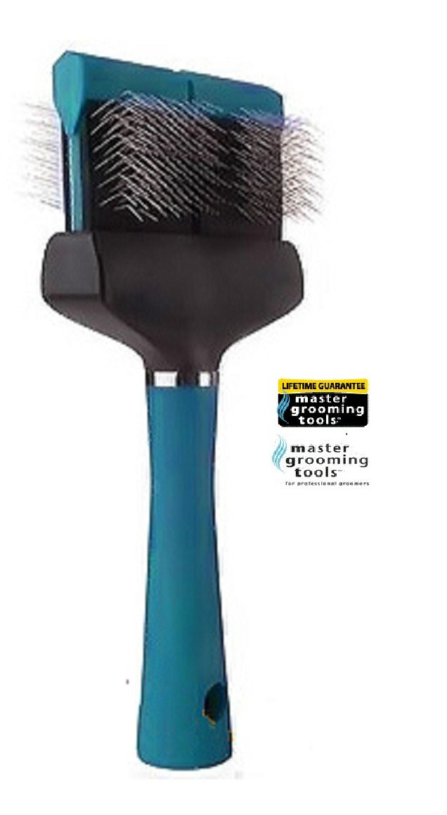 Master Grooming Tools FIRM DOUBLE WIDE FLEXIBLE FLEX SLICKER BRUSH Mat Remover
