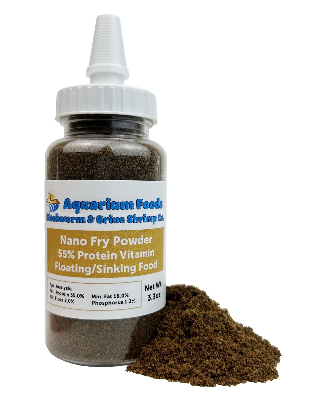 Nano Fry Powder 55% Protein Vitamin Rich Floating/Sinking Baby & Fry Food-Bottle