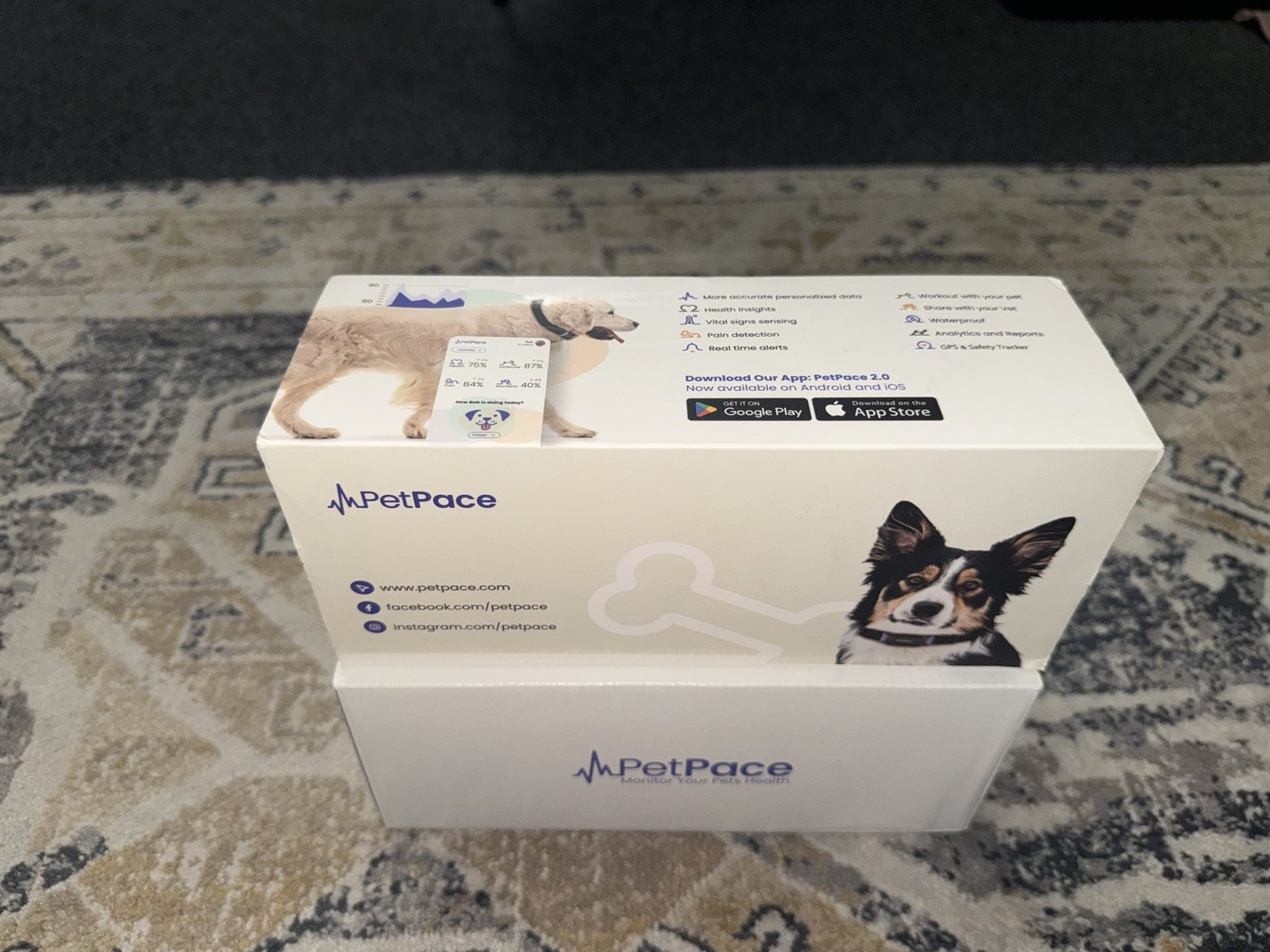 PetPace 2.0 Smart Collar GPS Vital Health Monitoring Collar In Size Large-NEW