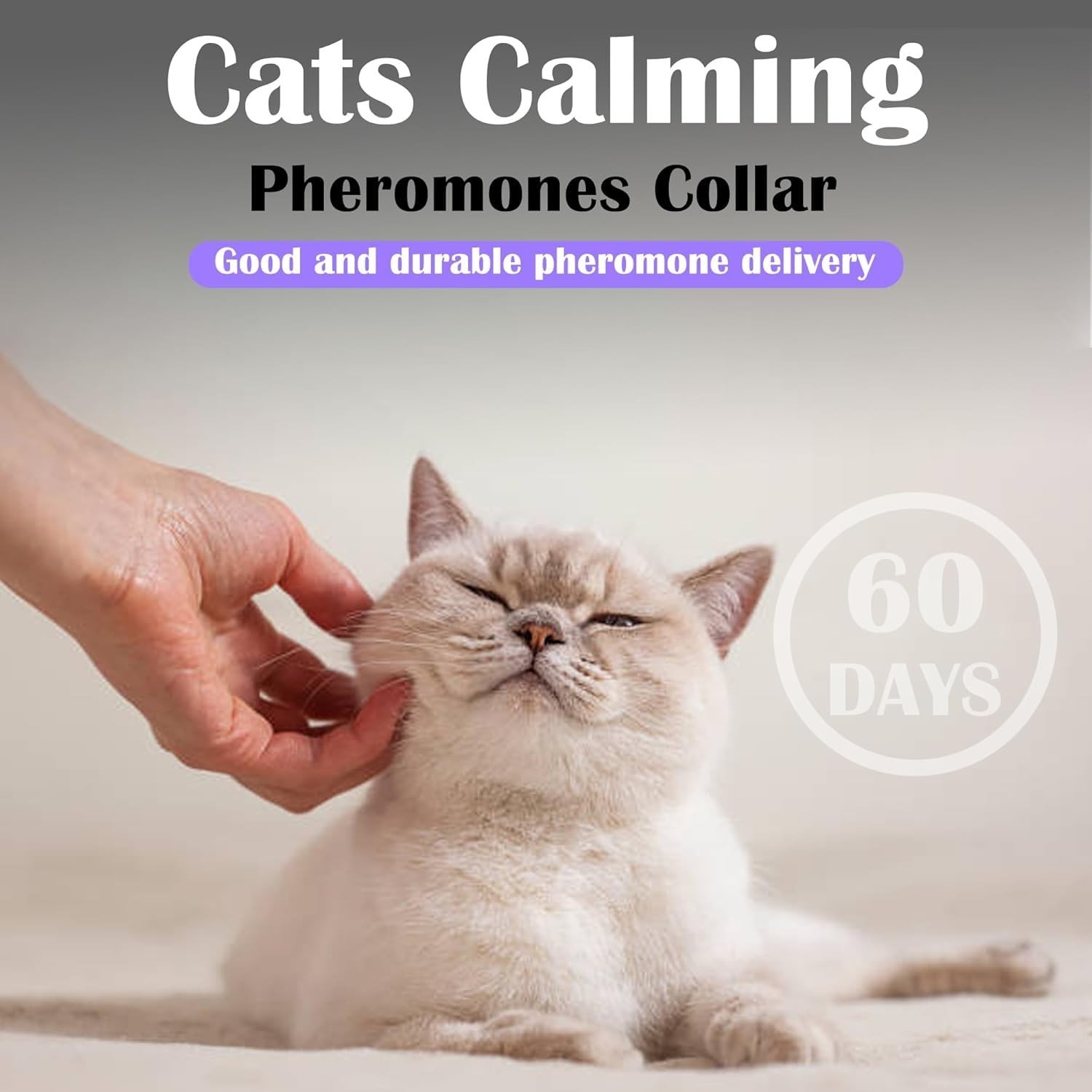 Minasuki 4 Pack Calming Collars for Cats – 60 Days Anxiety & Stress Grey