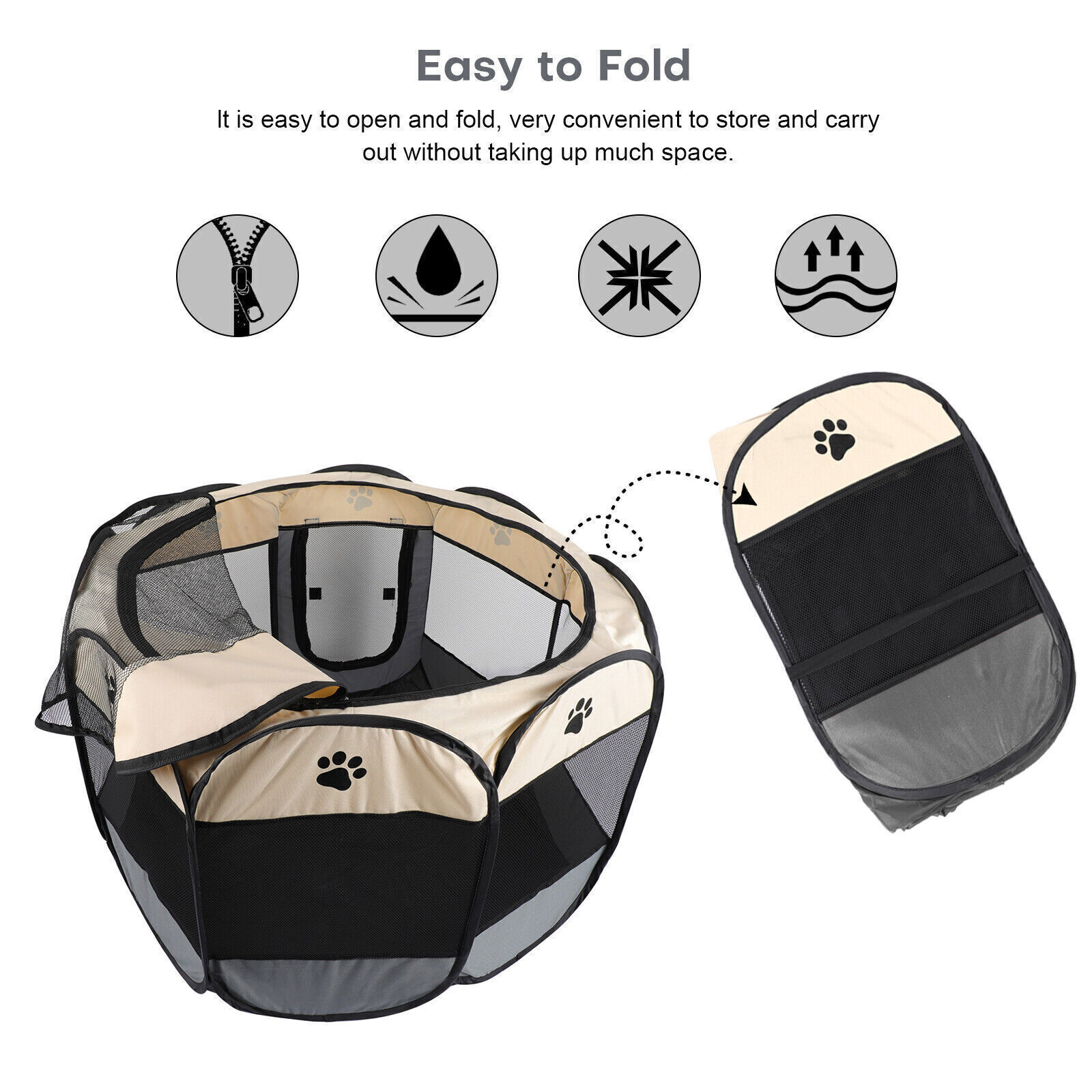 Portable Pet Playpen Foldable Kennel Puppy Tent for Dogs Cats Rabbits Pop Up M/S