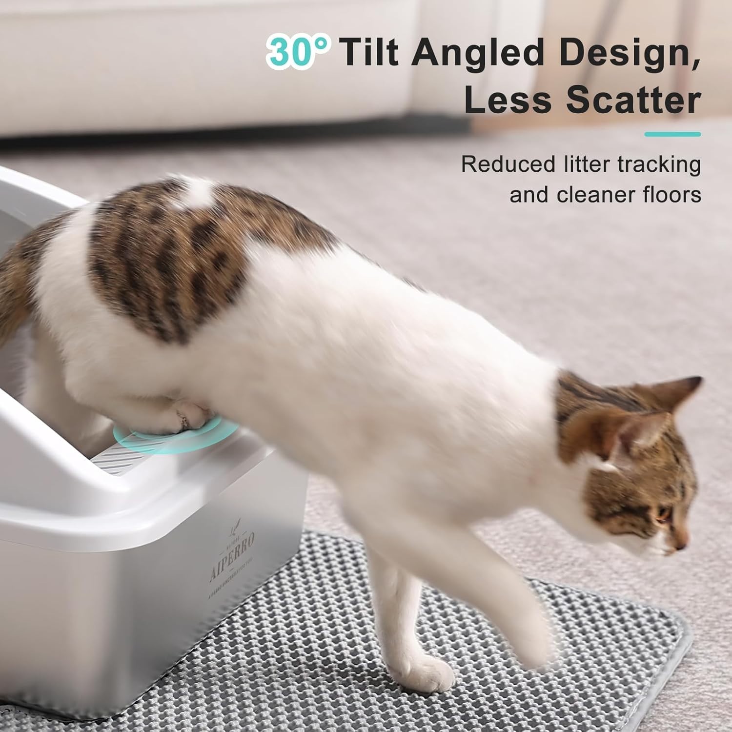 Brand New Stainless Steel XL Enclosed Cat Litter Box with Lid, Silver Gray