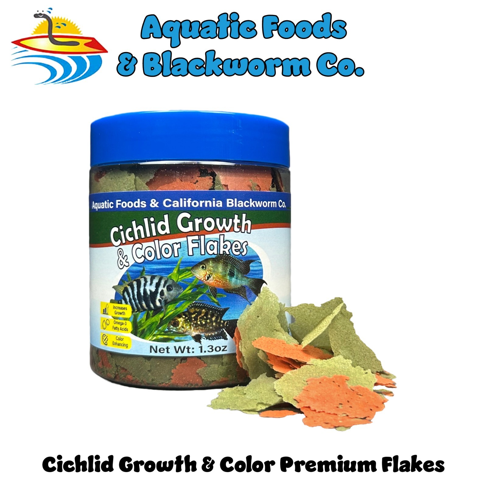 Cichlid Growth & Color Flakes. FREE 12-Type Pellets & 4-Type Wafer Mix Included