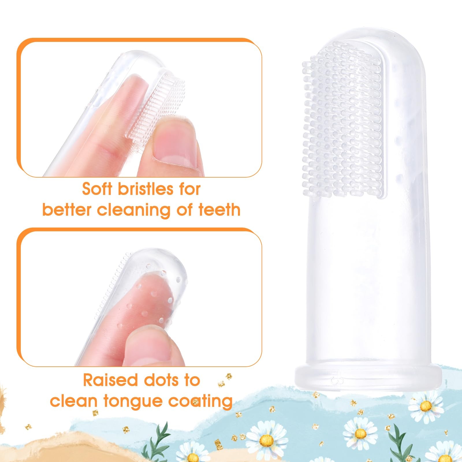 mekueeex 64 Packs Dog Toothbrush Soft Finger Brushes Pet Easy As Show