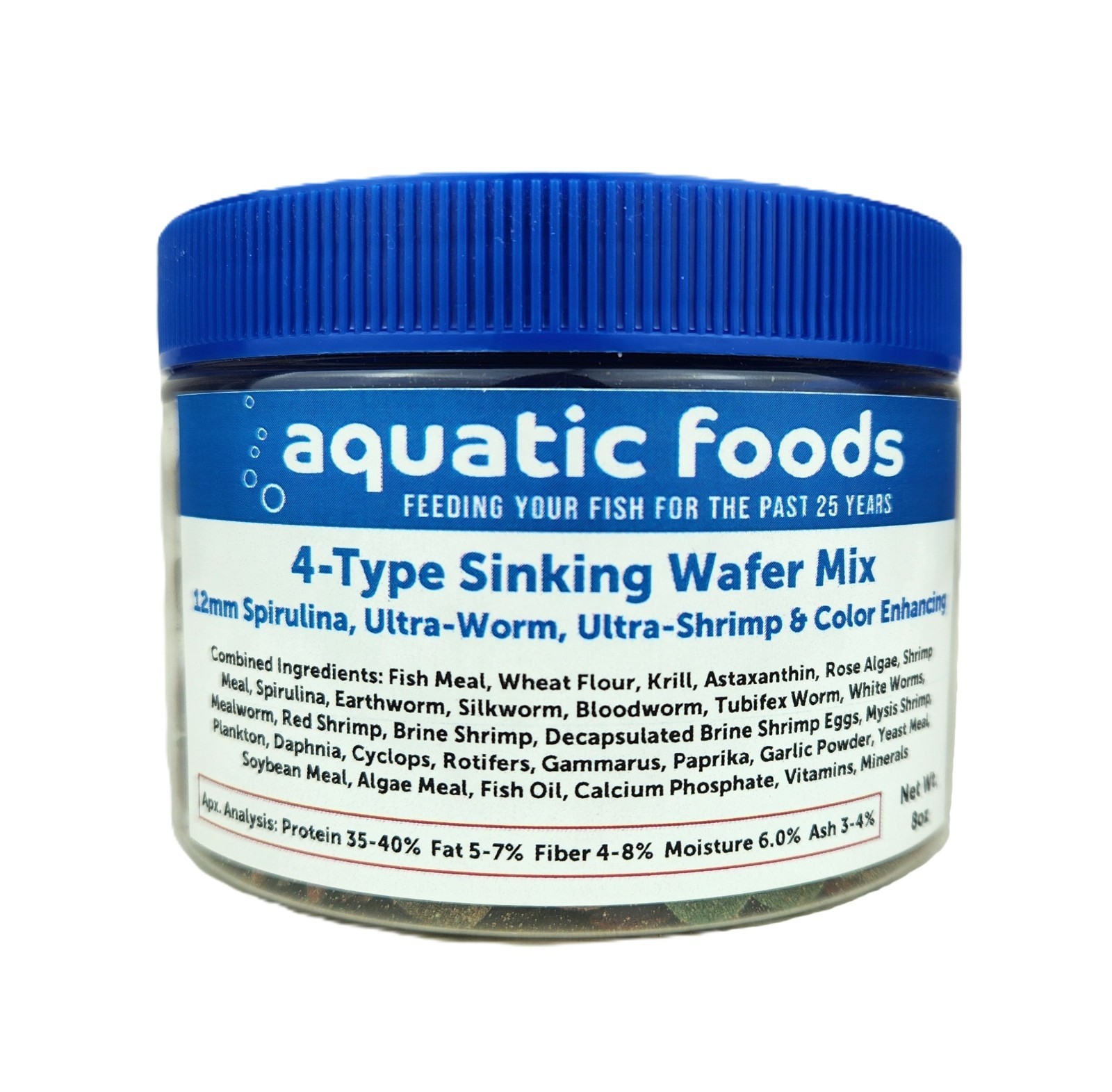 4-Type Wafer Mix of Spirulina, Worm, Shrimp, Color Wafers. FREE Pellets & Wafers