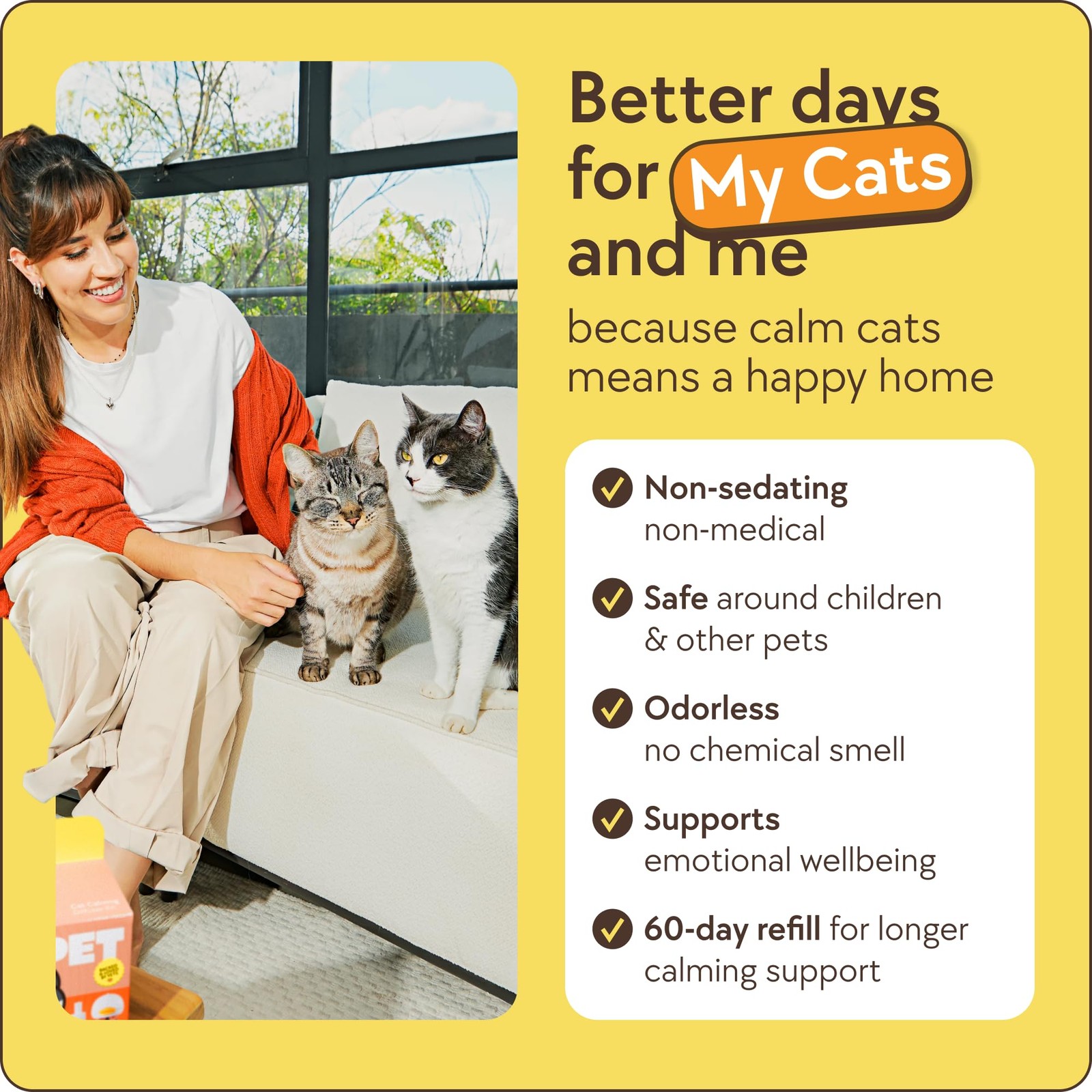 60-Day Cat Calming Diffuser – Cat Pheromone Diffuser for Stress, Pee Spraying…