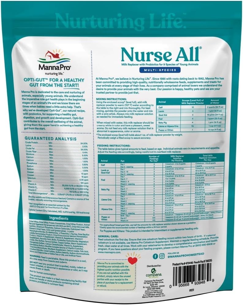 Nutritious Milk Replacer for Foals, Piglets, Goats, and Small Breeds