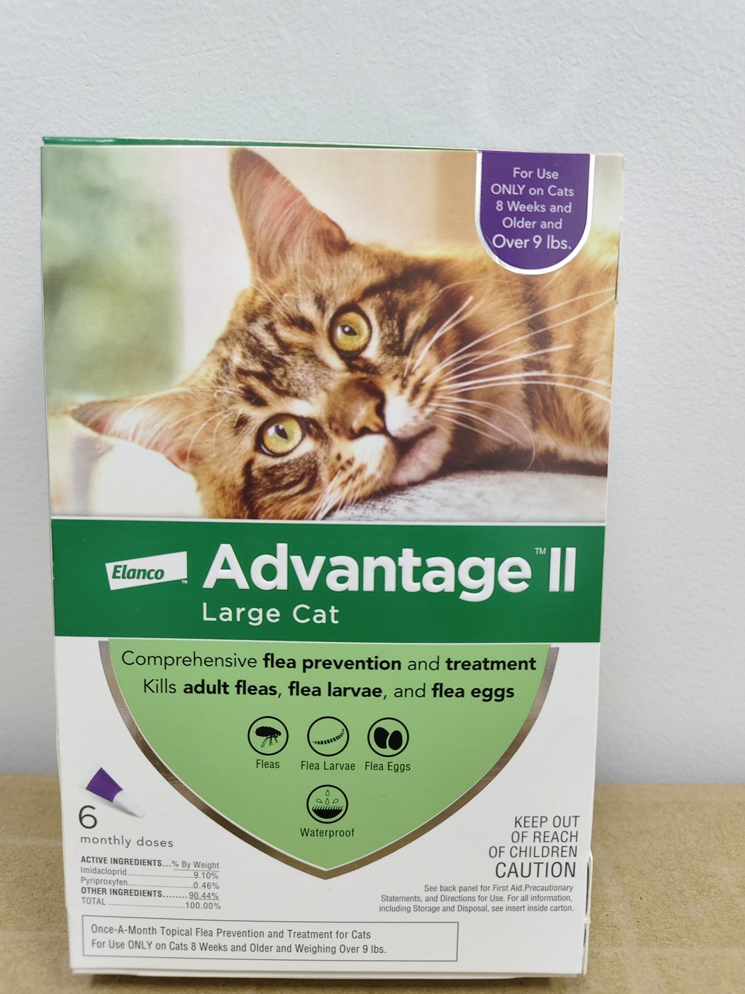 Advantage II Large Cat Flea Treatment Prevention Over – 9lbs – 6 Month Supply