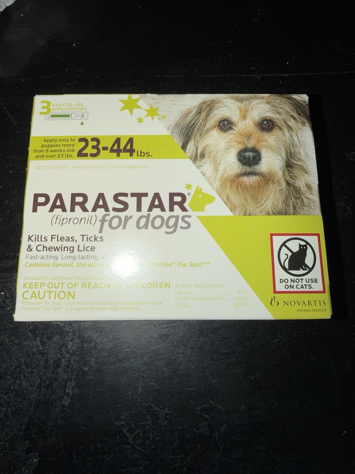 PARASTAR For Dogs 23-44 Lbs. Factory Sealed 3 Dose Pack Flea Treatment