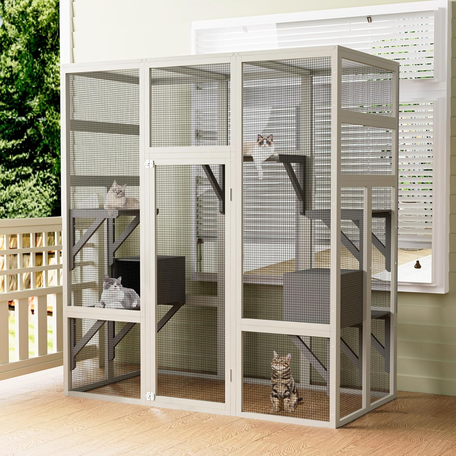 Outdoor Cat House Cat Enclosure Mulitiple Cats Large Walk in Catio Feral Shelter