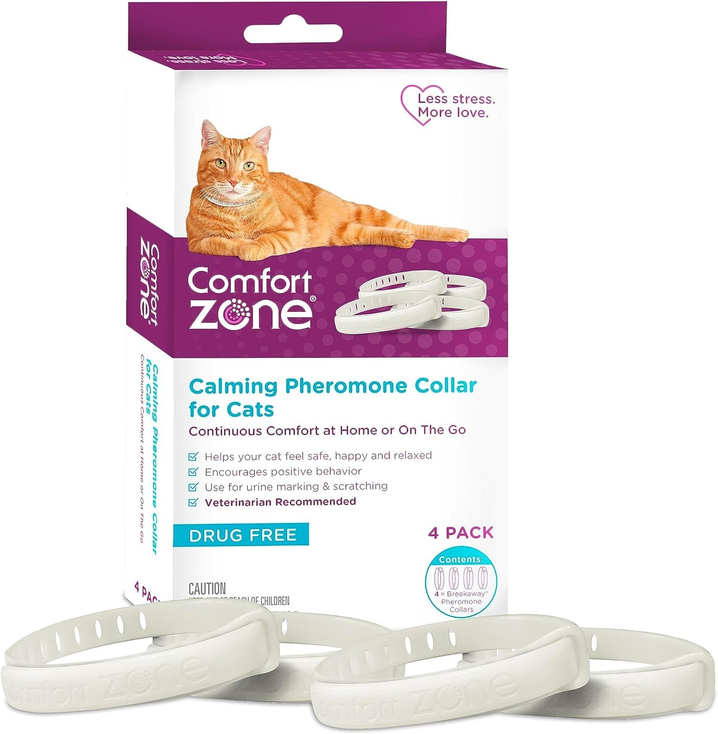 Cat Calming Collar 4-Pack: 120 Days of Calm