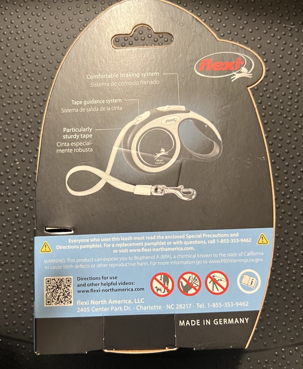 NEW Flexi Comfort Retractable Leash XS Up to 26LBS-10ft-Black&white Free Ship