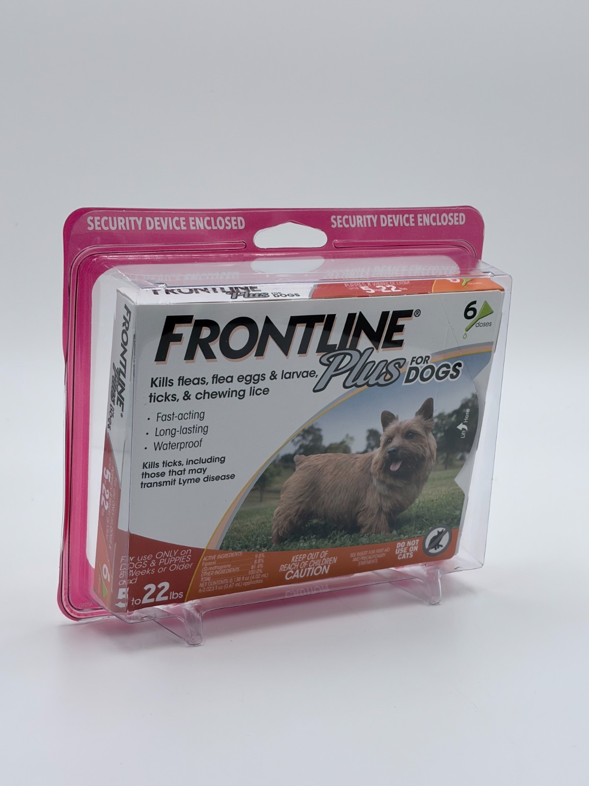 FRONTLINE Plus Flea & Tick Control For Dogs 5 – 22 Lbs. 6 – Doses – New Sealed