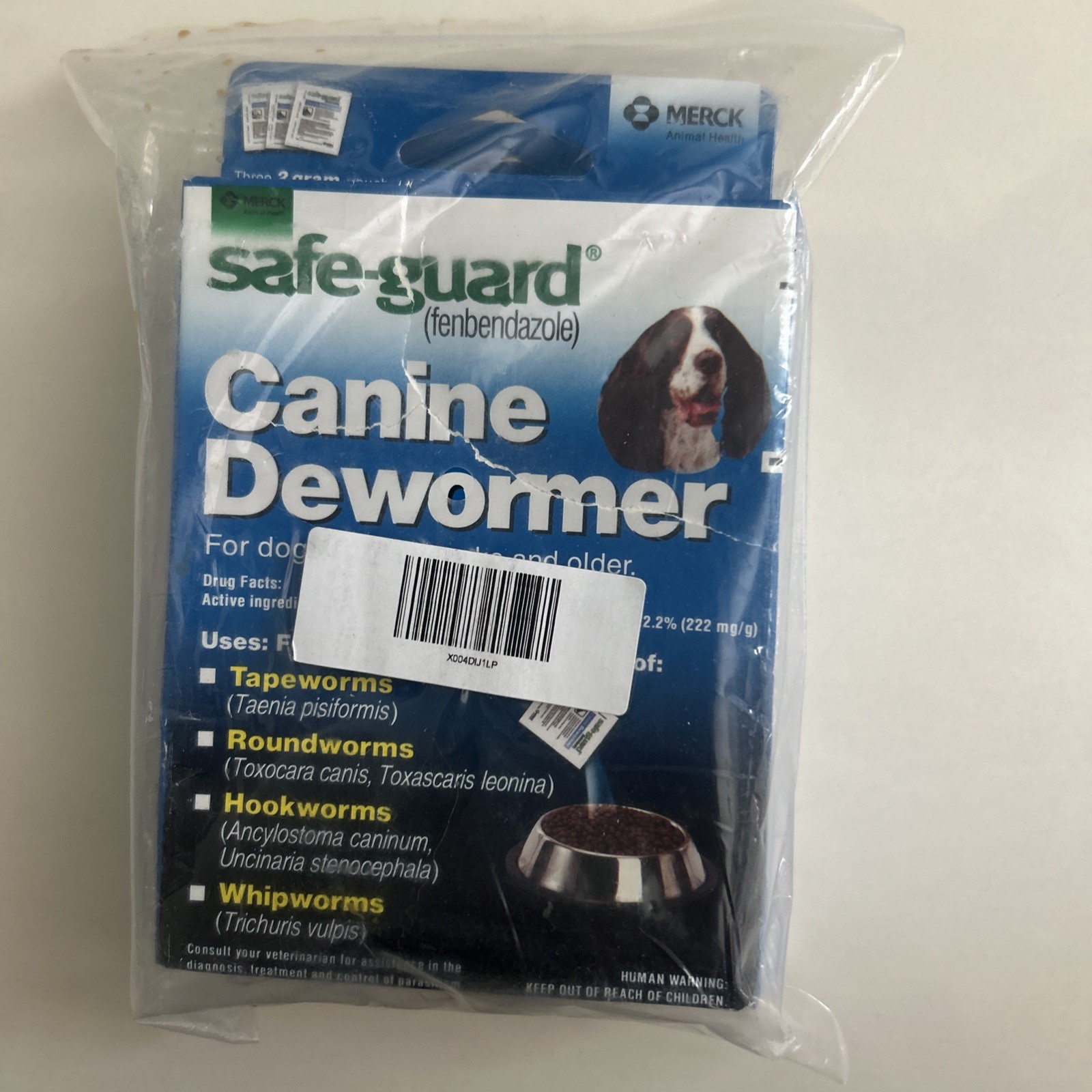 Merck Safe-Guard Canine Dewormer For Dogs 6 Weeks and Older 3 x 2 gm Pack of 3