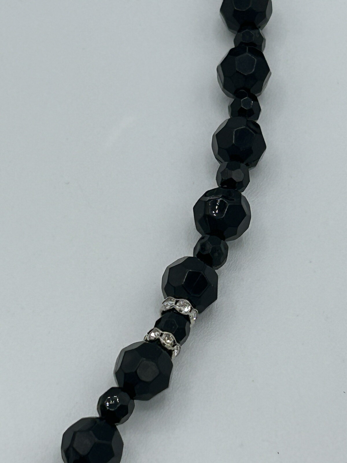 Fabuleash DOG LEAD SHOW LEAD 4 Ft BEADED BOUTIQUE Black DIAMANTE HANDLE