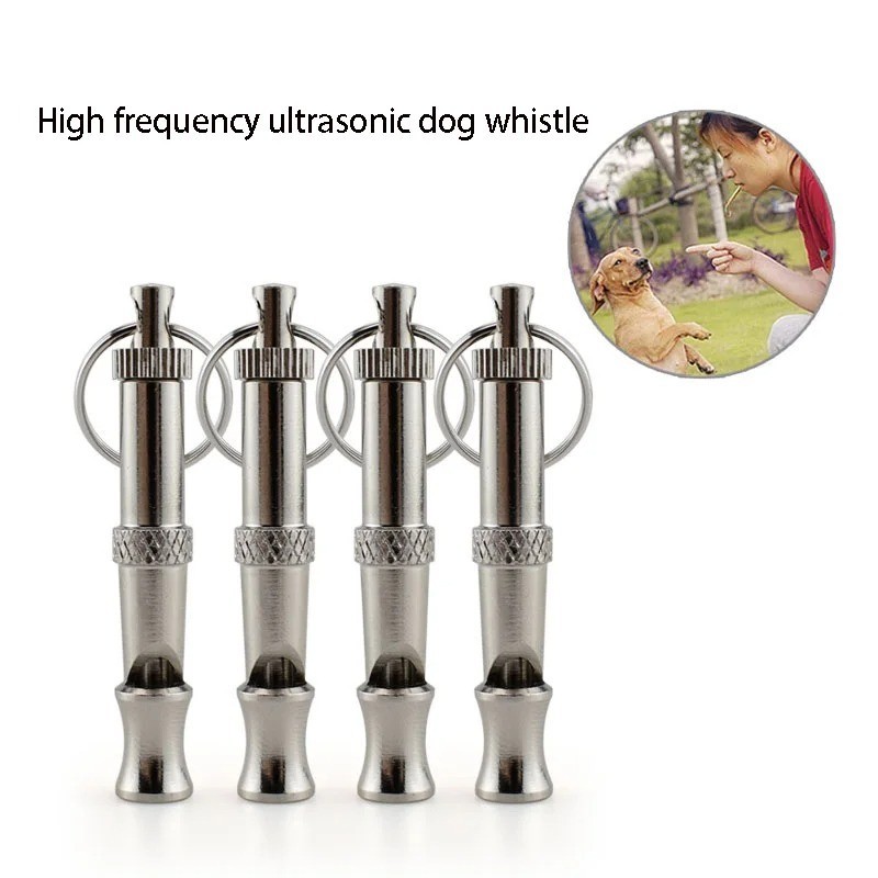 Stainless Steel Dog Whistle Adjustable Bark Control Training Puppy Genuine
