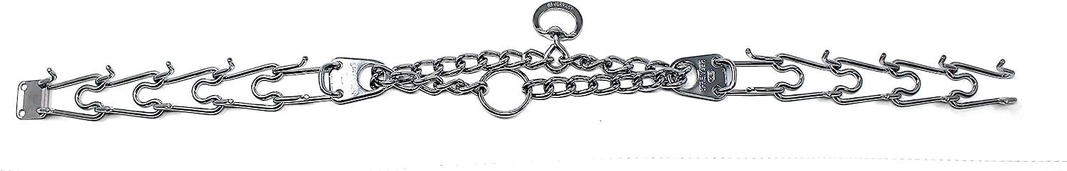 Ultra-Plus Chrome Plated Steel Prong Dog Training Collar – No Pull, 20in x 3.0mm