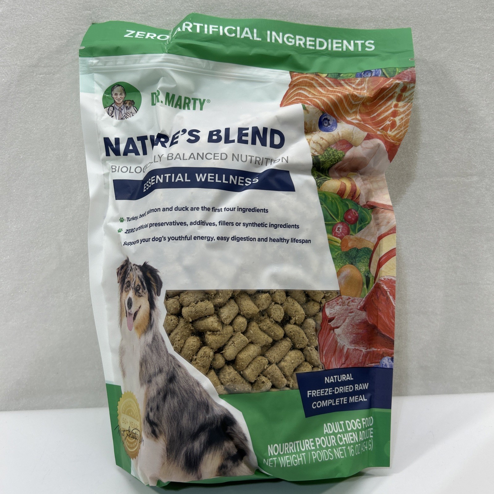 Dr. Marty Nature’s Blend Freeze Dried Wellness Raw Dog Food 16 Oz. Exp. 03/28