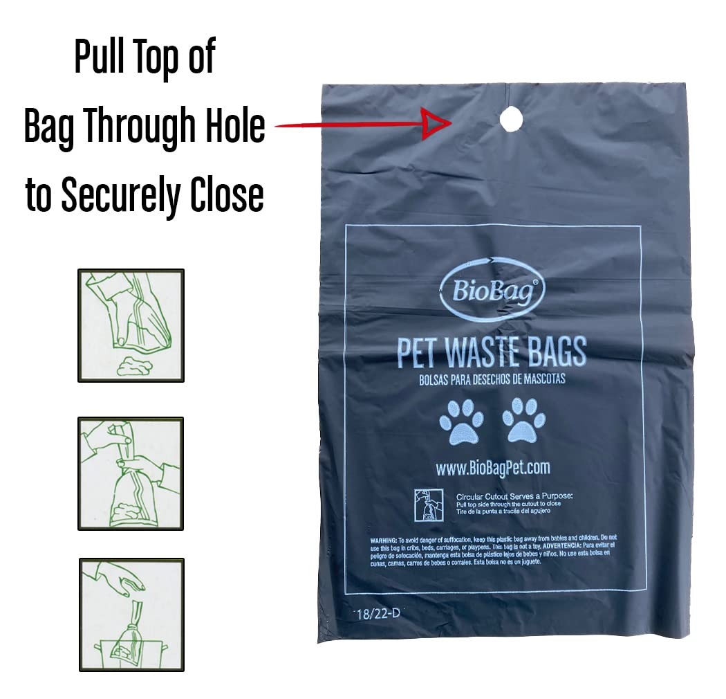 BioBag Pet Waste Bags, Standard Size, 200 Count, Great For All Dog Breeds, Fits