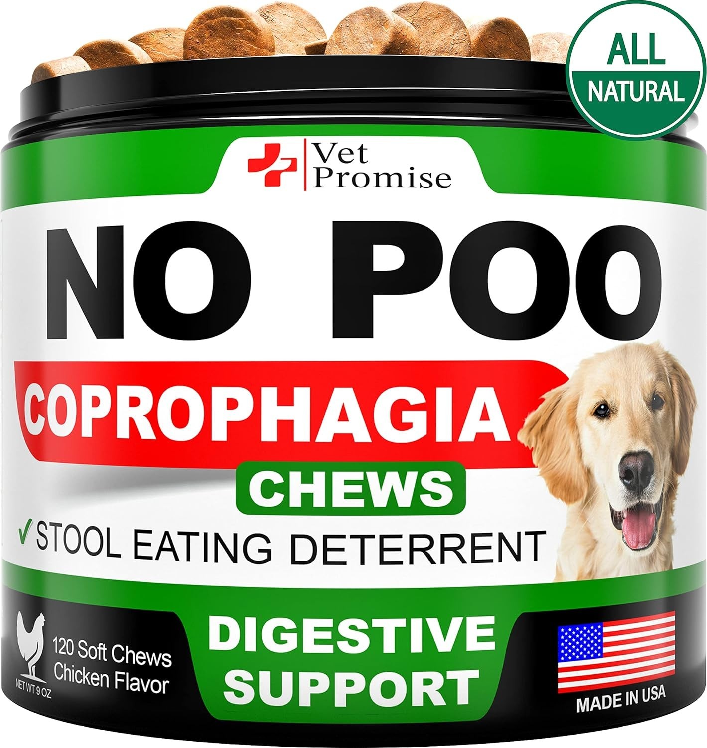 Vet Promise No Poo Coprophagia Chews Chicken Flavor – 120 ct – 02/2027