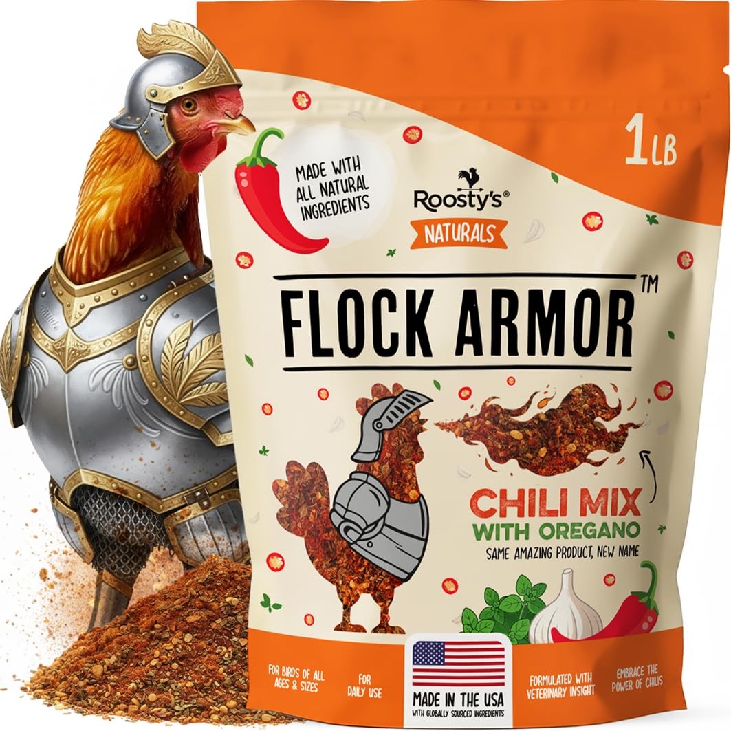 Roosty’s Naturals Flock Armor Chicken 16 Ounce (Pack of 2), Orange and white