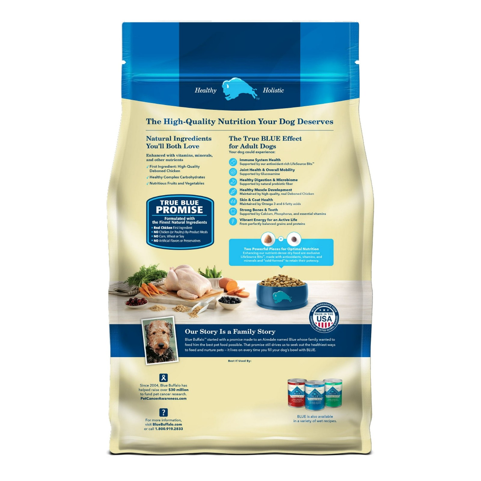 Blue Buffalo Life Protection Formula Adult Dry Dog Food, Chicken&Brown Rice,30lb