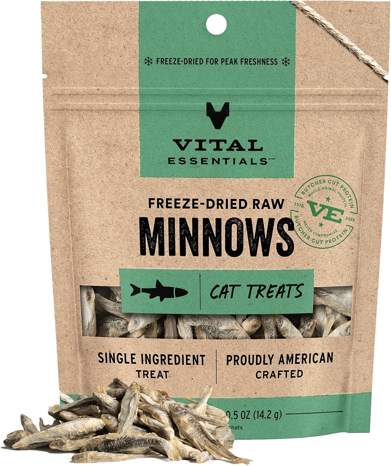 Vital Essentials Minnows Cat Treats, 0.5 oz | Freeze-Dried Raw | Single