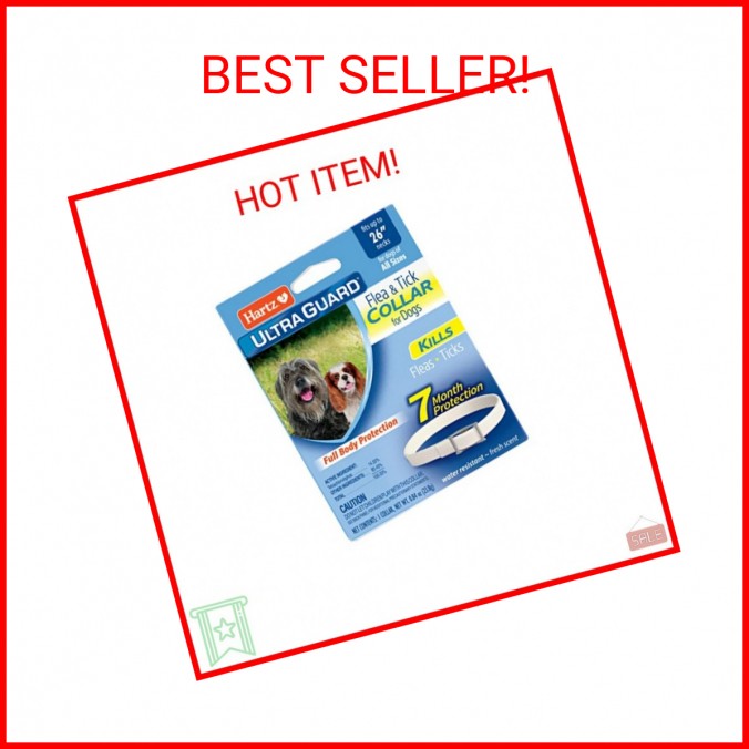 Hartz UltraGuard Flea & Tick Collar Dogs & Puppies, 26″ Neck, 7 Month Protection