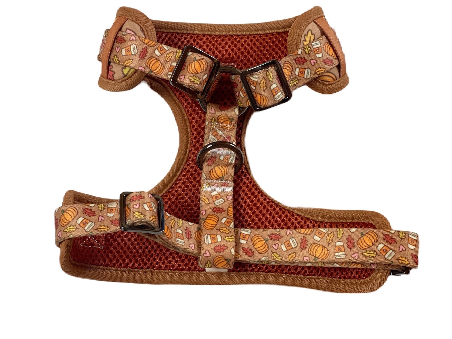 Pumpkin Spice Latte Dog Harness S M L PSL Coffee Autumn Fall Pumpkins Metal NEW