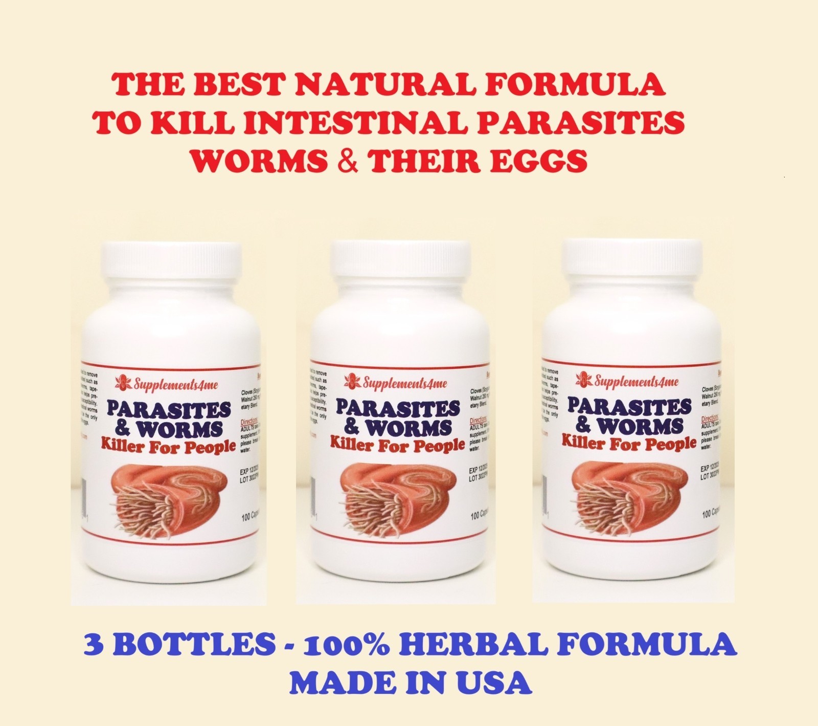 All Natural herbal outbreak support FOR EVERYBODY – 3 BOTTLES Made in USA