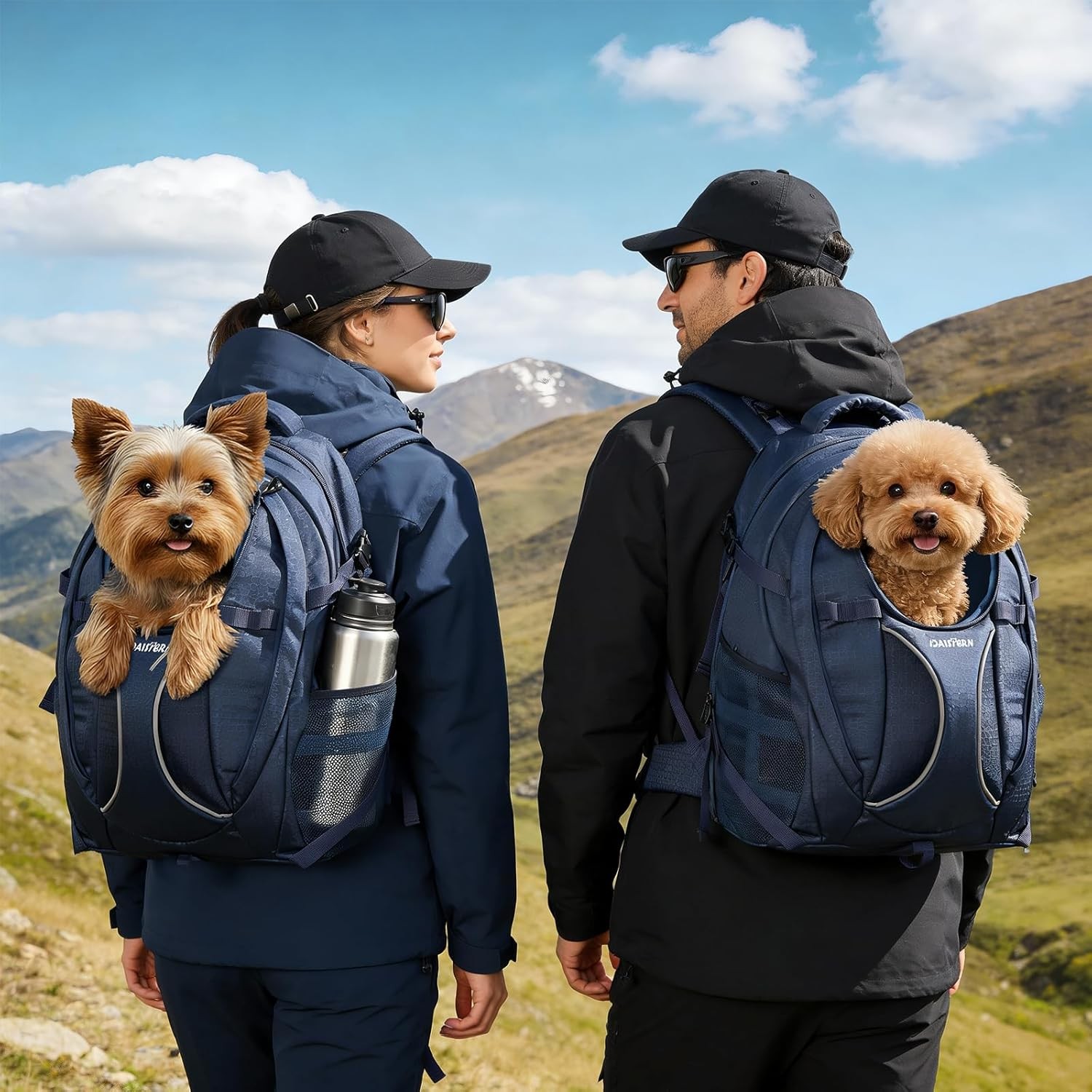 Dog Backpack Carrier Hiking Pet Travel Bag 2-in-1 Foldable Cat up to 18 lbs