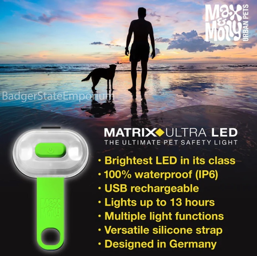 Max & Molly Matrix Ultra LED Safety Light Attaches to Any Dog Pet Collar Harness