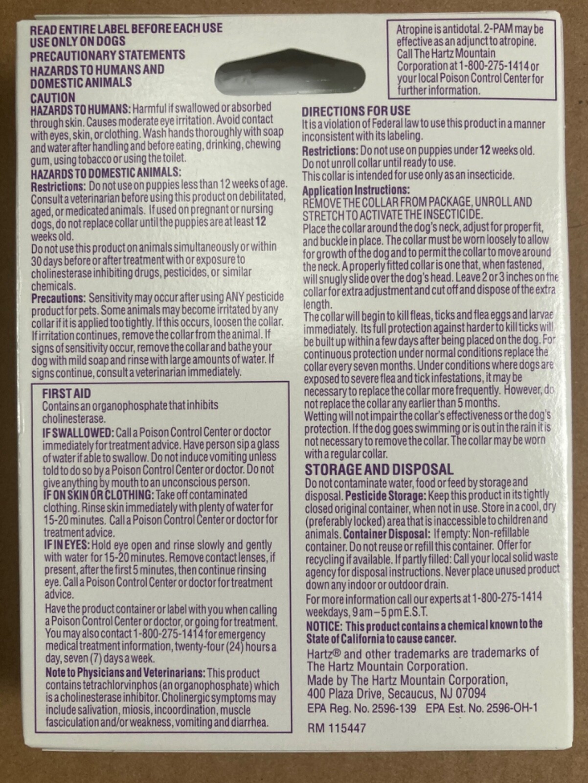 New / Sealed Hartz Ultra Guard Plus Flea & Tick Collar For DOGS ~ Up to 22” Neck
