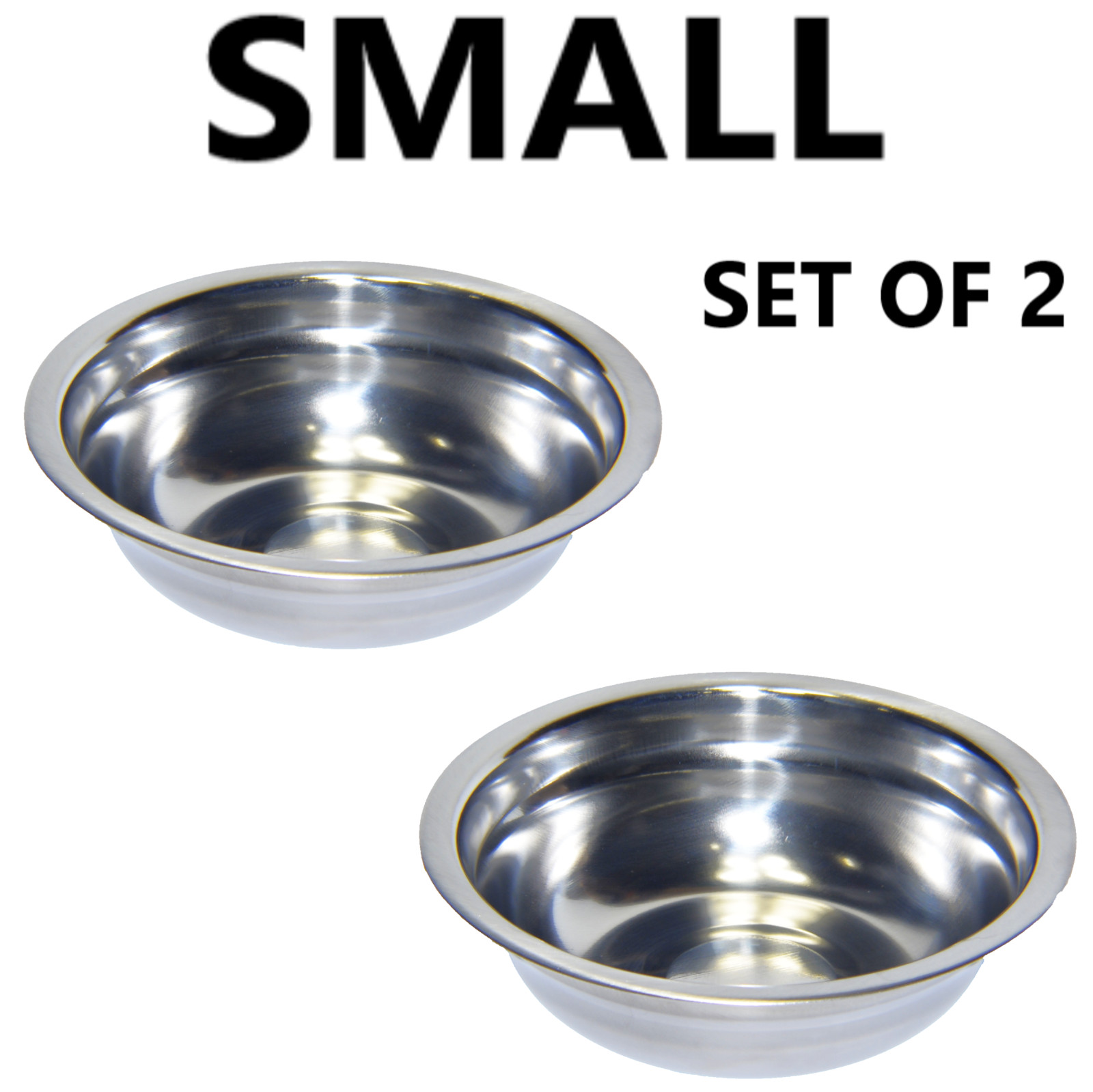 Set of 2 Dog Cat Pet Bowl Dish Metal STAINLESS STEEL New L XL XXL M S XS XXS New