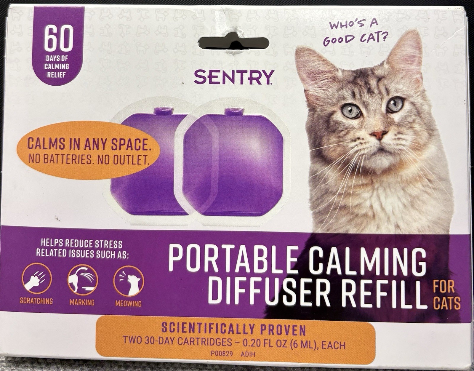 SENTRY Portable Pheromone Calming Diffuser Refill for Cats 2 Pack 60 Days Total