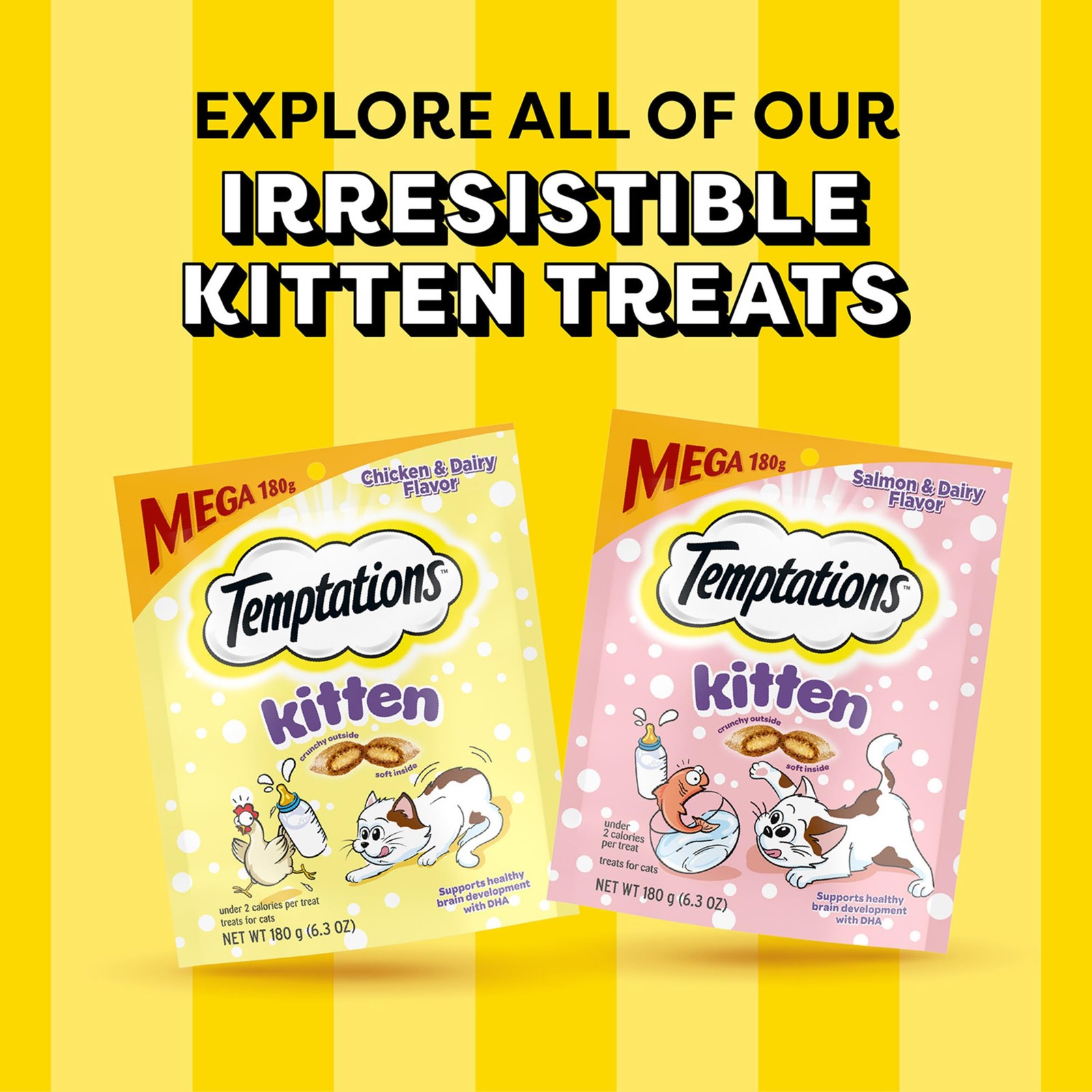 Temptations Kitten Treats Classic Crunchy and 6.3 Ounce (Pack of 4), brown
