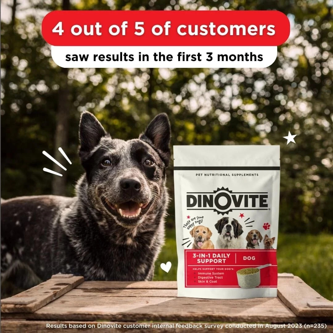 30 Day Supply, Small Dogs, Dinovite Probiotic Supplement for Dogs – (1-18 lbs)
