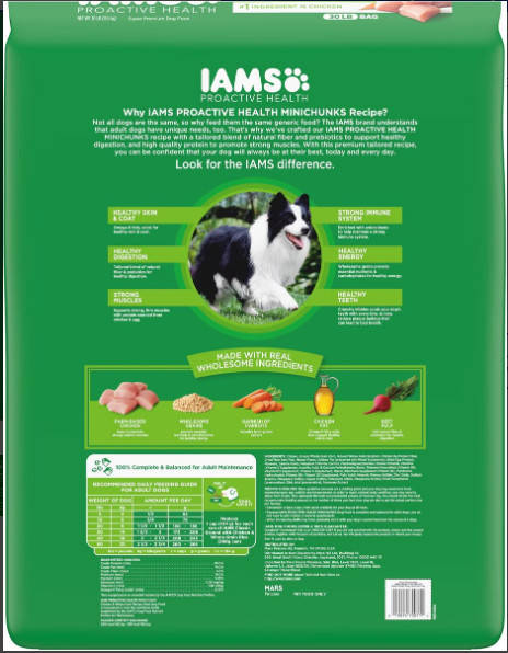 Iams Proactive Health Adult MiniChunks Dry Pet Dog Food – 30 lbs