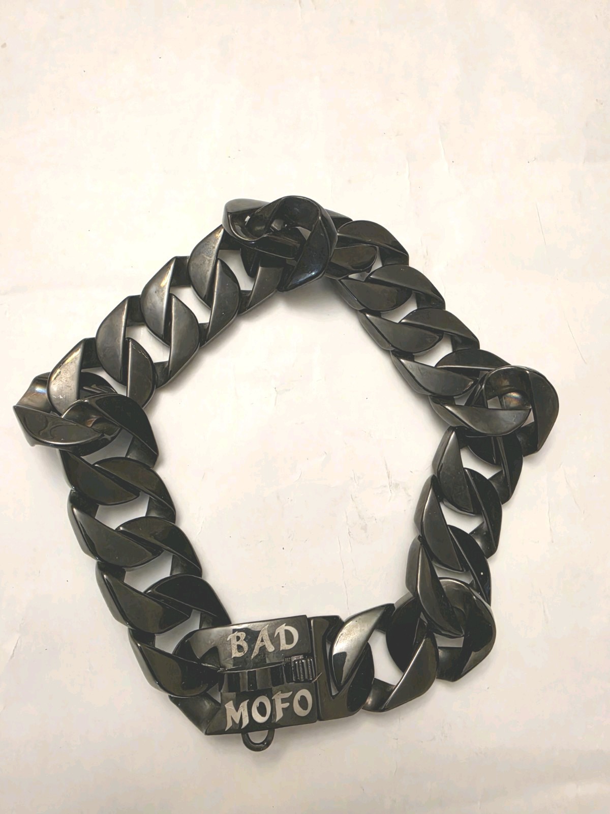 bad mofo Chain Collar with Buckle Strong Heavy Duty Stainless Steel Cuban Link