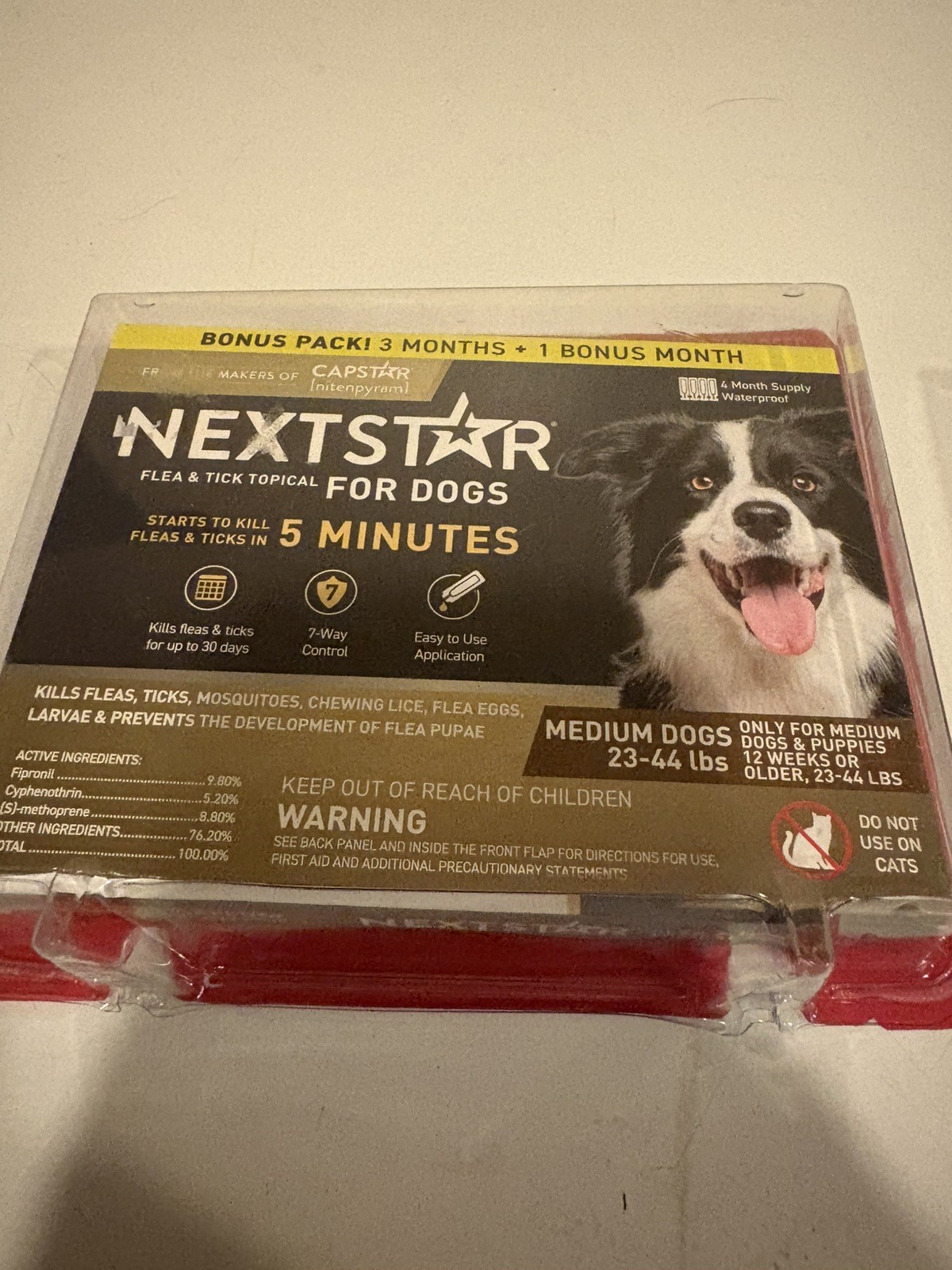 Nextstar Flea& Tick Topical for Dogs 4 Month Supply Small Dogs 23-44 lbs