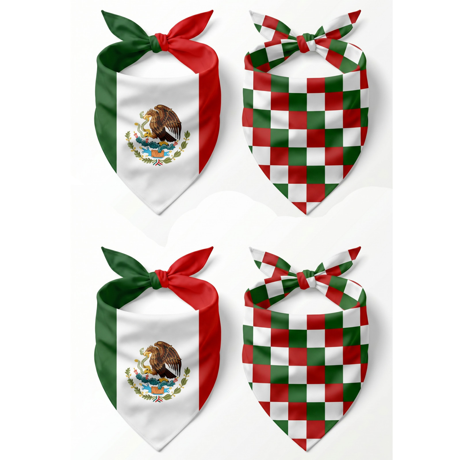 2-Packs Patriotic Dog Bandanas – Reversible Country Flag Pet Scarf